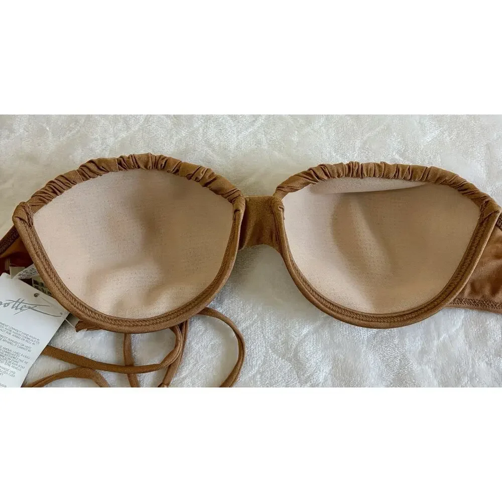 NWT Vintage 90s Gottex Women’s Size 14 Metallic Bronze Wired Bikini Top